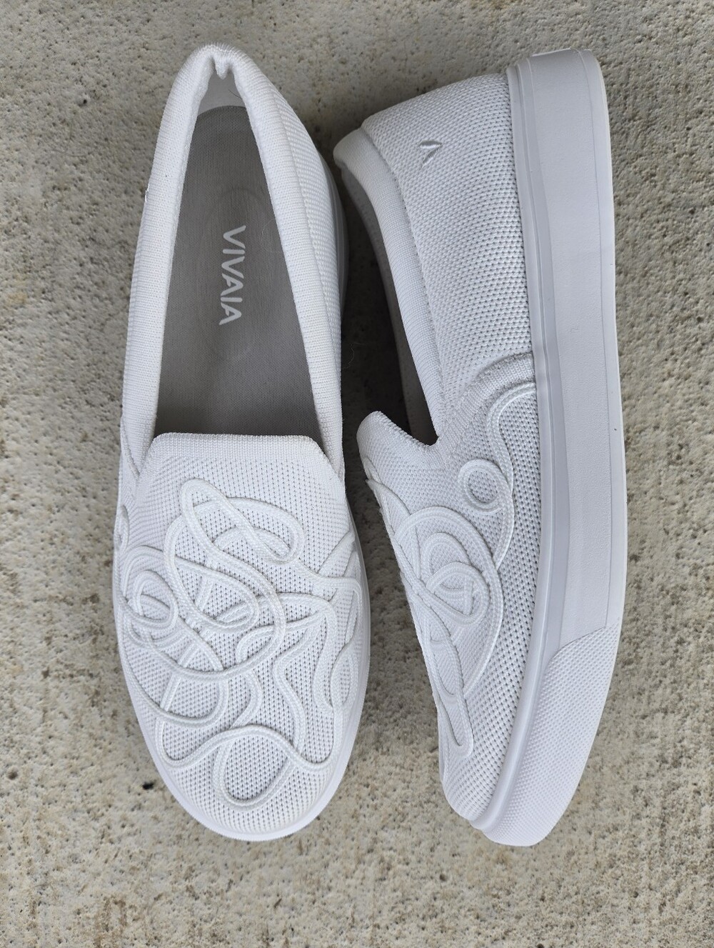 VIVAIA White Knit Slip-On Loafers Excellente Conditions - Picture 2 of 8